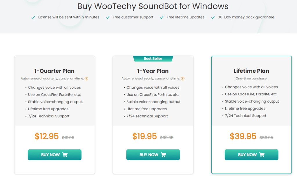 Como ter a voz do ghostface com o wootechy soundbot Tela de compra de assinaturas do soundbot