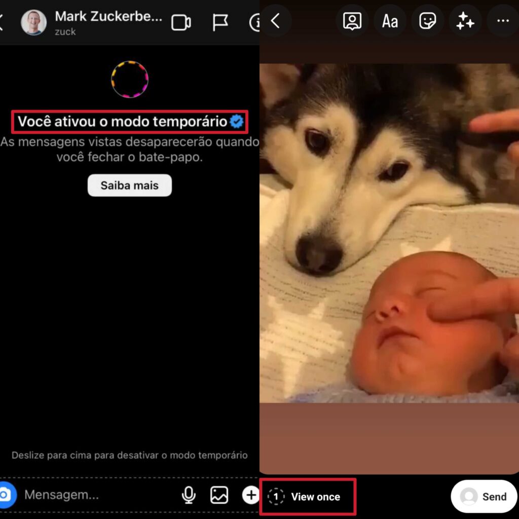 Como bloquear print do whatsapp Modo temporário e de visualização única do instagram