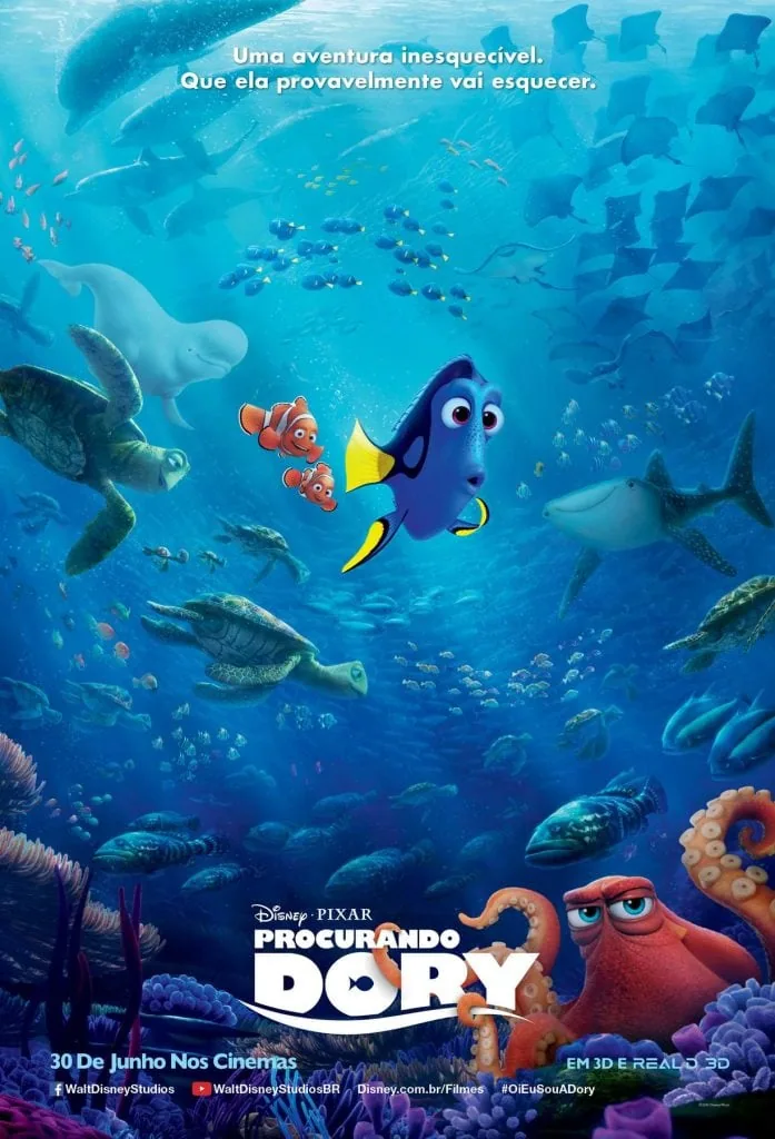 Pixar: conheça a origem e todos os filmes do estúdio Pôster oficial de procurando dory