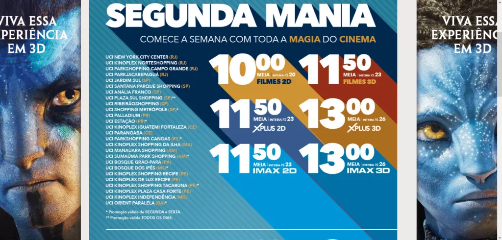Wo kann man Kinokarten in São Paulo kaufen Uci-Kinos "Second Mania"-Promotion