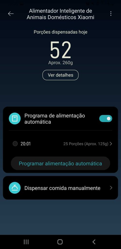 Alimentador inteligente para pets xiaomi controlado por app, fácil e prático.