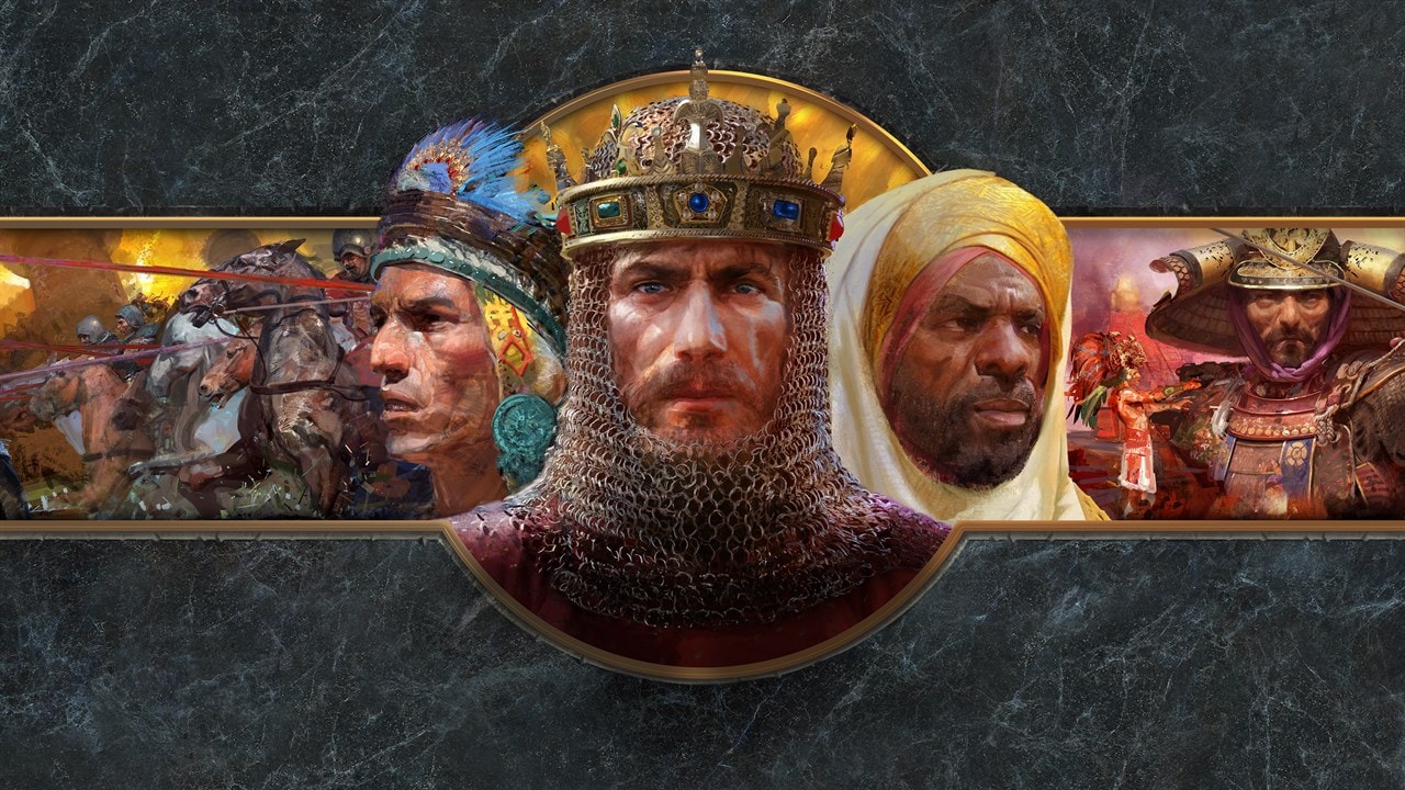 Imagem de destaque do jogo age of empires ii: definitive edition, mostrando civis e batalhas épicas.