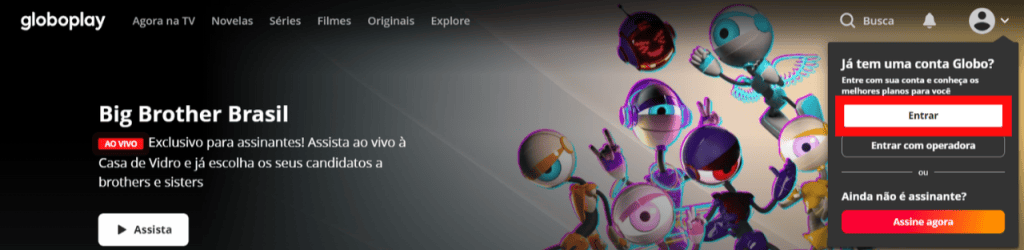 Cara menonton bbb gratis di web Beranda Globoplay