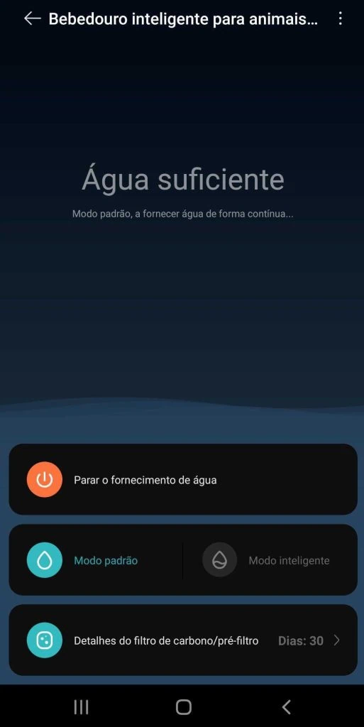 Review: bebedouro inteligente para pet xiaomi Imagem do nível de água