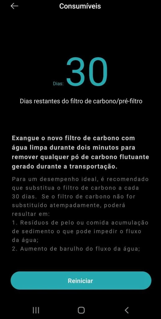 Review: bebedouro inteligente para pet xiaomi Imagem do filtro