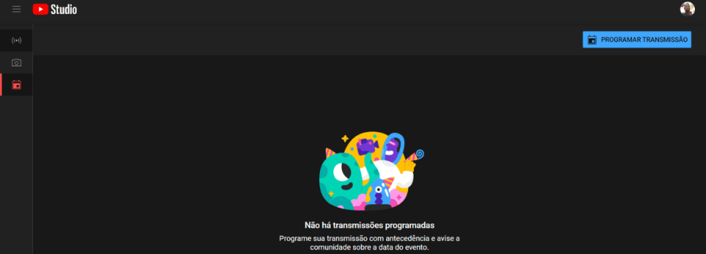 Como fazer uma live? Aprenda a fazer transmissões ao vivo no instagram, facebook e youtube Tela do youtube studio