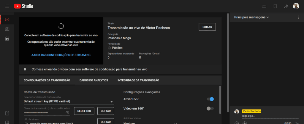 Como fazer uma live? Aprenda a fazer transmissões ao vivo no instagram, facebook e youtube Tela de fazer transmissão do youtube