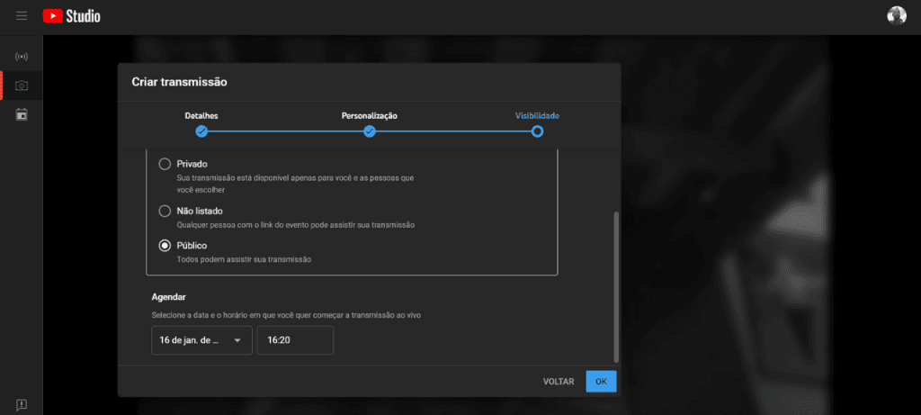 Como fazer uma live? Aprenda a fazer transmissões ao vivo no instagram, facebook e youtube Tela para fazer transmissões ao vivo no youtube