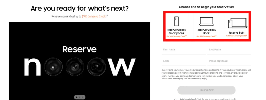 Vazou tudo! Galaxy s23 ultra tem especificações confirmadas Tela de pré-cadastro dos novos galaxy s23 nos eua