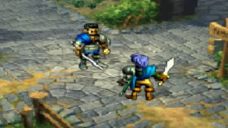 Jogo de nintendo 64 com personagens e gráficos detalhados, destaque para um combate entre personagens clássicos.