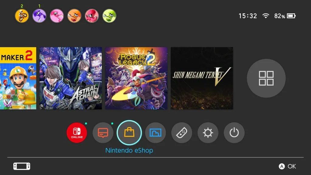 Como recuperar arquivos salvos do cartão sd do nintendo switch Navegue para a eshop para recuperar os jogos previamente comprados.