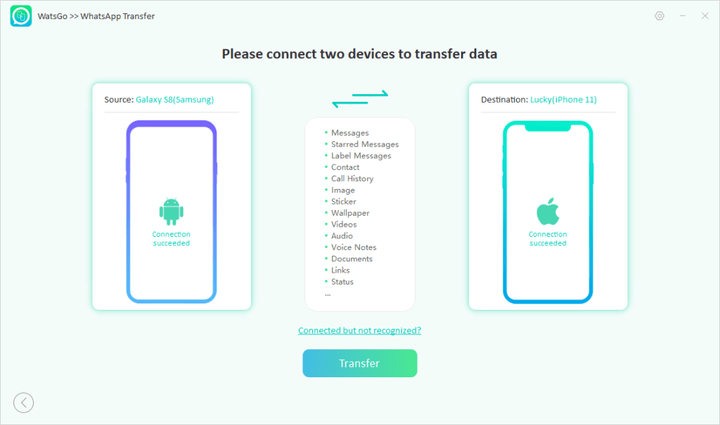Itoolab watsgo: como transferir o whatsapp para outro celular Conexão de dois aparelhos com o itoolab watsgo para transferir o whatsapp