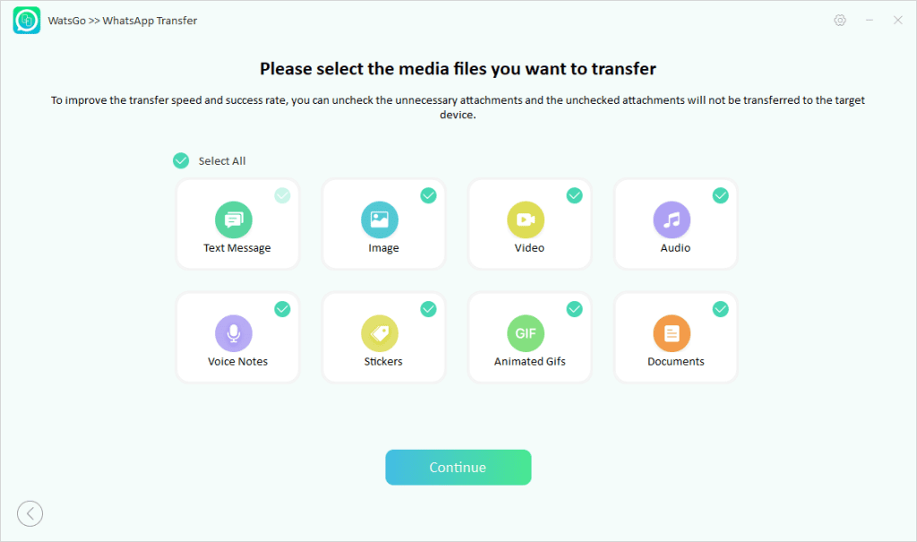 Itoolab watsgo: como transferir o whatsapp para outro celular Seleção de arquivos para transferir o whatsapp com o itoolab watsgo