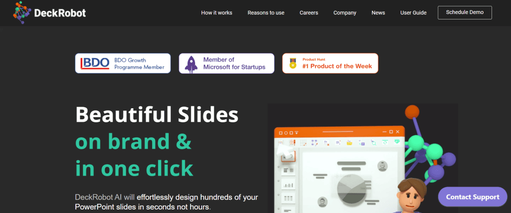 8 ferramentas para criar apresentações com inteligência artificial Deck robot personaliza powerpoint com um clique