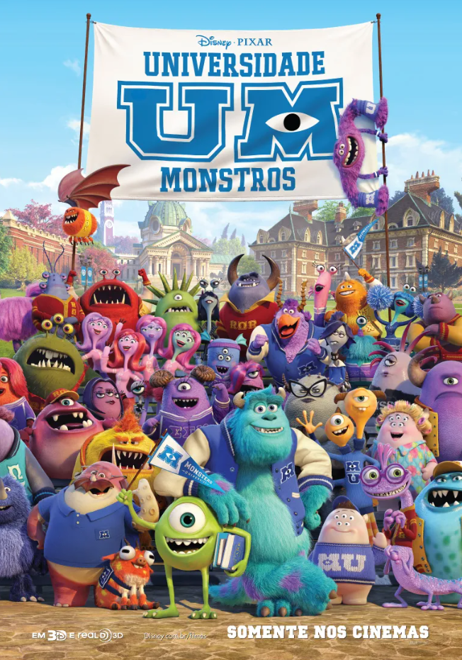 Filme infantil de monstros comemorando 10 anos em 2023, com personagens divertidos e aventura.