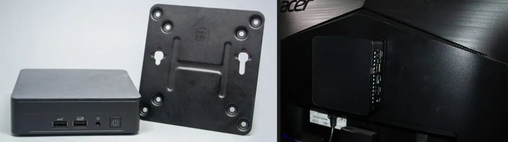 Review: mini pc intel nuc 12 pro Placa de suporte para montagem do mini pc intel nuc 12 pro.