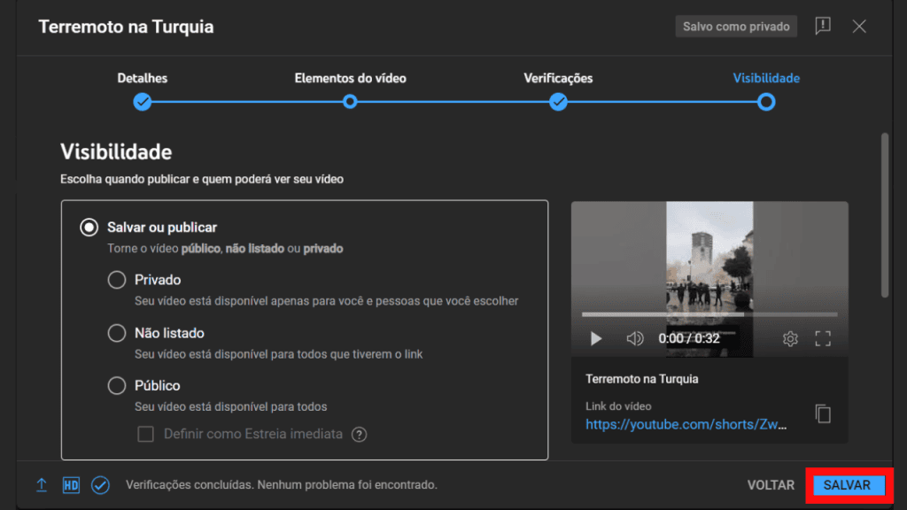 Cómo subir cortos de youtube desde pc o smartphone Pantalla final para enviar cortos por pc