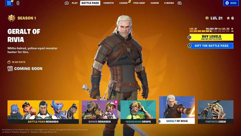 Geralt de rívia chega com tudo ao fortnite Fortnite geralt the witcher