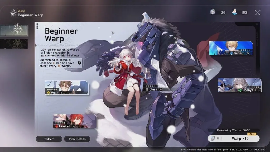 Honkai star rail: tudo sobre o jogo que sairá em 2023 Exemplo do banner chamado "beginner warp" no "honkai: star rail", que possui a personagem clara na arte principal.