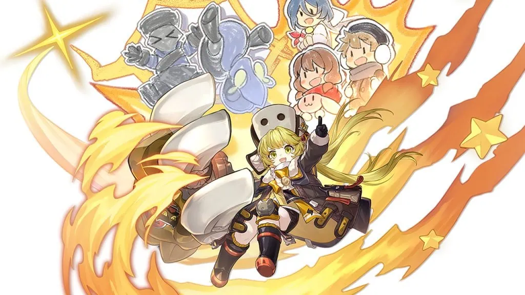 Honkai star rail: tudo sobre o jogo que sairá em 2023 Hook, personagem presente no jogo "honkai: star rail". Ela é uma garota de baixa estatura que possui cabelos amarelos e roupas de detalhes em laranja e marrom.