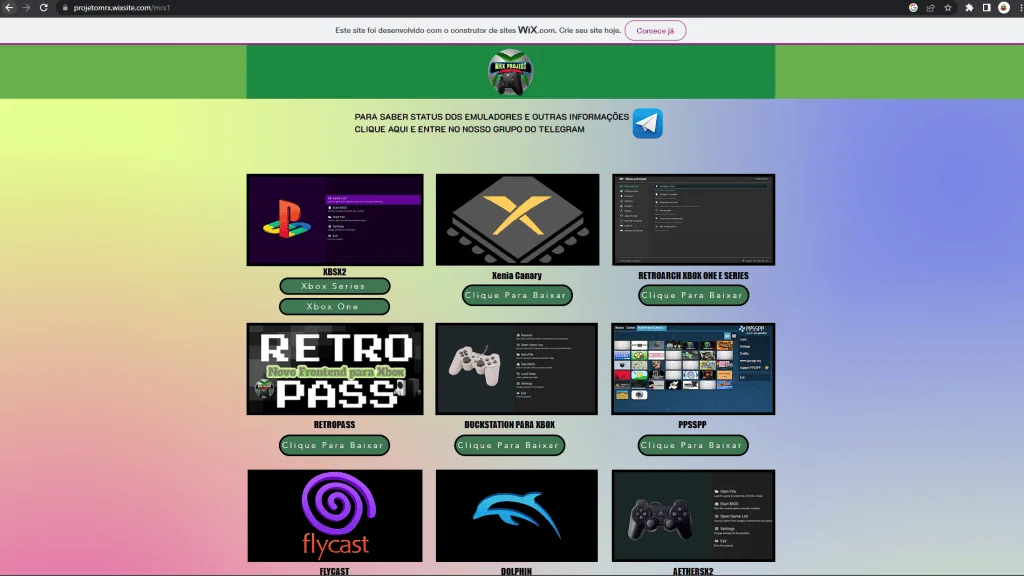 Site para baixar o emulador