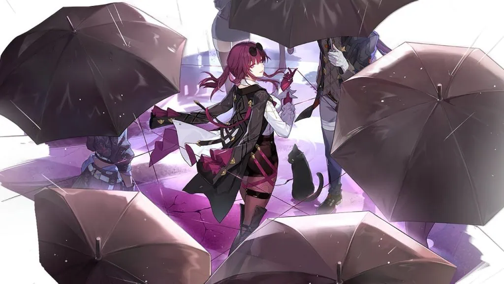 Honkai star rail: tudo sobre o jogo que sairá em 2023 Kafka, personagem presente em "honkai: star rail". A personagem possui cabelos roxos e usa botas, roupa social e uma capa.