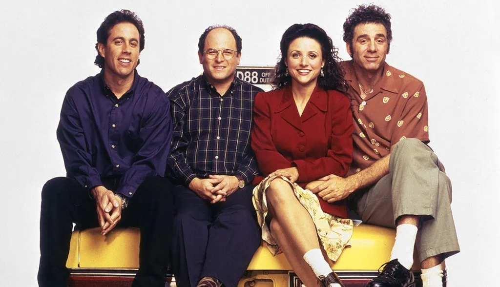 As 100 melhores séries de comédia de todos os tempos Jerry seinfeld, jason alexander, julia louis-dreyfus e michael richard