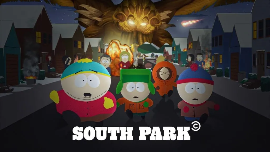 As 100 melhores séries de comédia de todos os tempos Poster com os personagens de south park