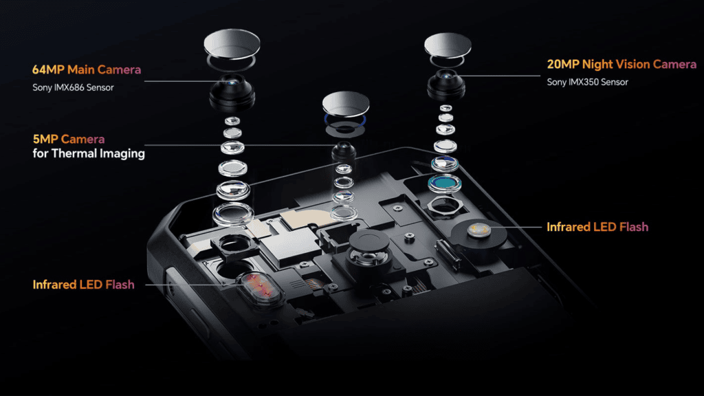 Oukitel wp21 ultra, 인상적인 열화상 카메라 탑재 XNUMX개의 강력한 카메라와 메인 카메라의 AI 사용은 모델의 차별점입니다.