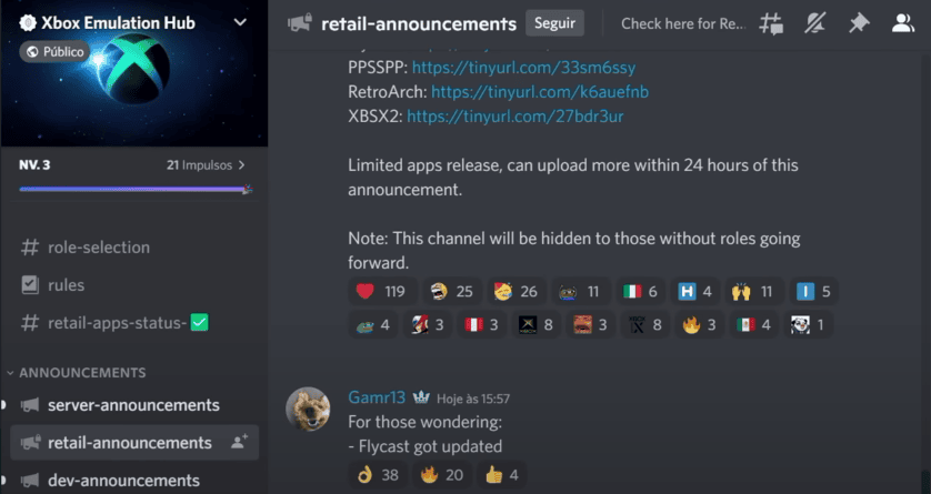 Entre em "retail-announcements"