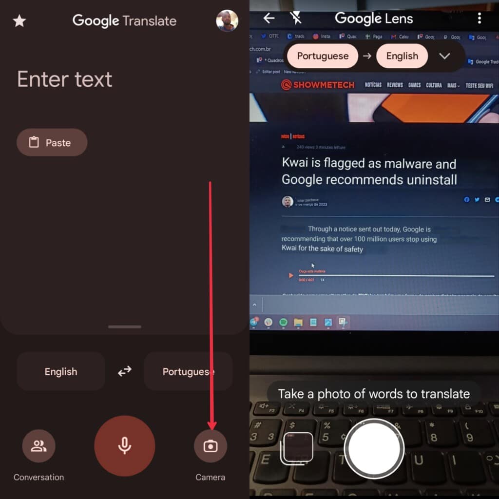 Como traduzir imagens com o google tradutor via web Uso do aplicativo do google tradutor para traduzir imagens