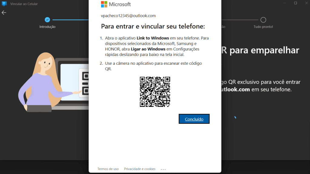 56 dicas e truques para o galaxy s23, s23+ e s23 ultra Tela para vincular smartphone a um computador com windows