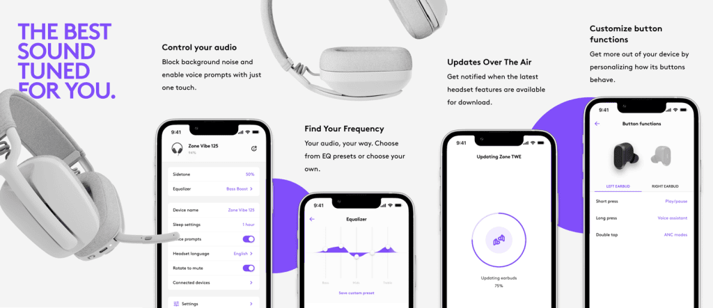Review: logitech zone vibe 100, fone de ouvido bluetooth para o home office App logi tune