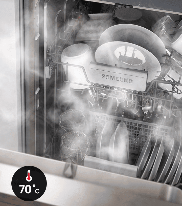 Lava-louças samsung de alta capacidade, eficiente e silenciosa, ideal para grandes famílias.
