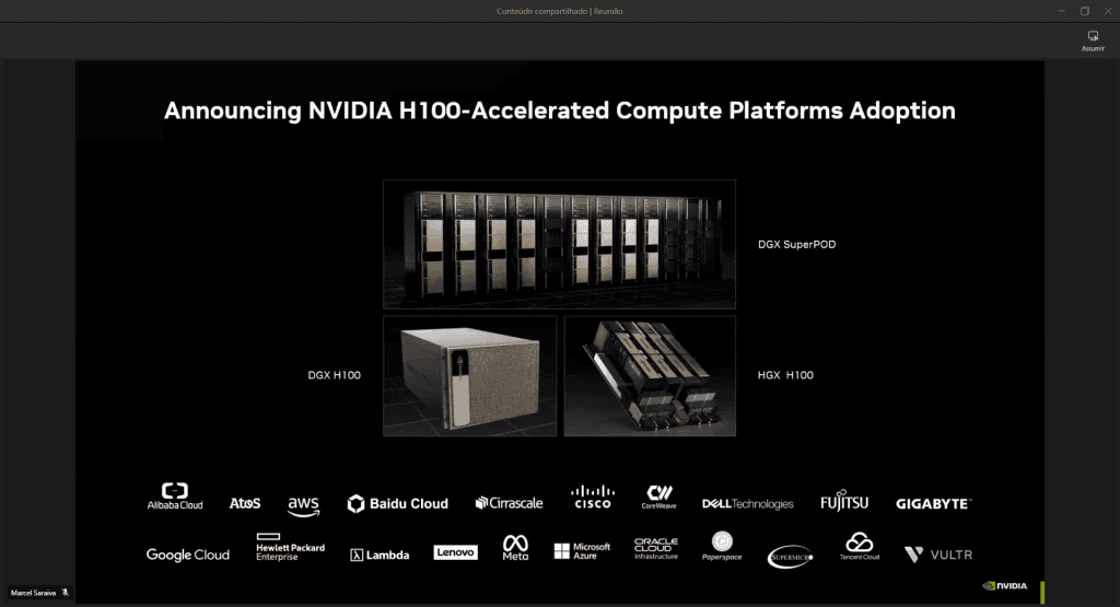 Plataforma culitho, da nvidia, desenvolverá processadores em uma noite Supercompiutador h100 da nvidia