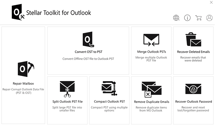 Recupere correos electrónicos, archivos adjuntos y contraseñas con Stellar Toolkit for Outlook.  La herramienta reúne ocho posibilidades diferentes en un solo lugar;  Sé como usarlo