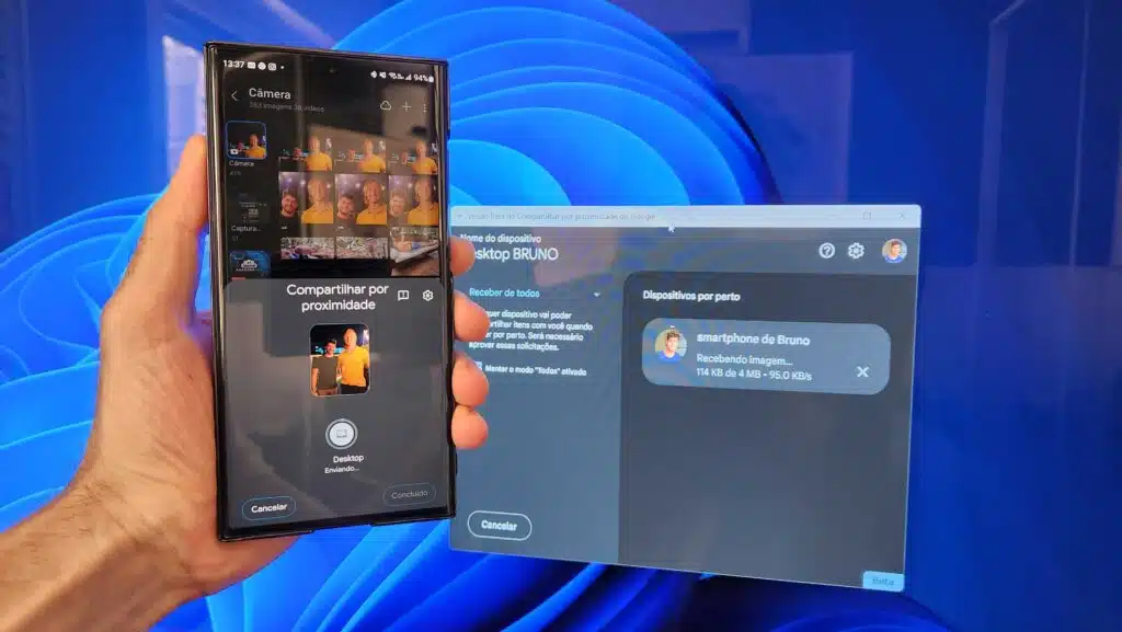 Dichtbij delen: hoe gebruik je "Android Airdrop" Dichtbij delen: hoe "Android Airdrop" te gebruiken. Met de functie voor het delen van bestanden tussen Android-smartphones en -tablets kunt u nu ook bestanden naar uw pc overbrengen. Zie hoe u het kunt gebruiken