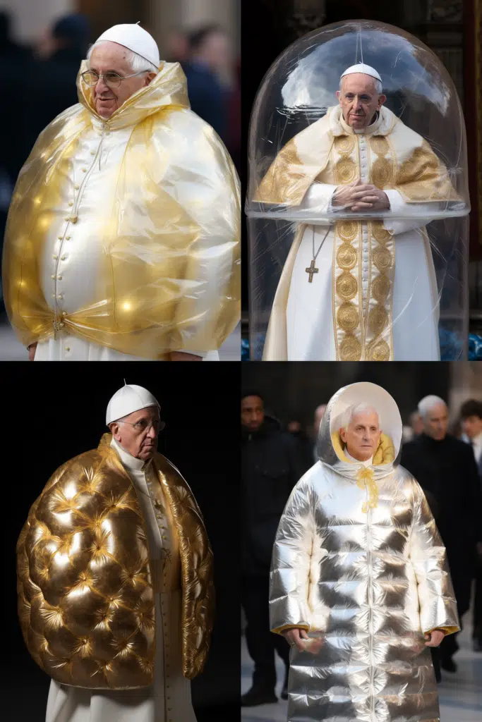 Como criar imagens fotorrealistas com ai no midjourney v5 Fotos do papa francisco gerada por ia