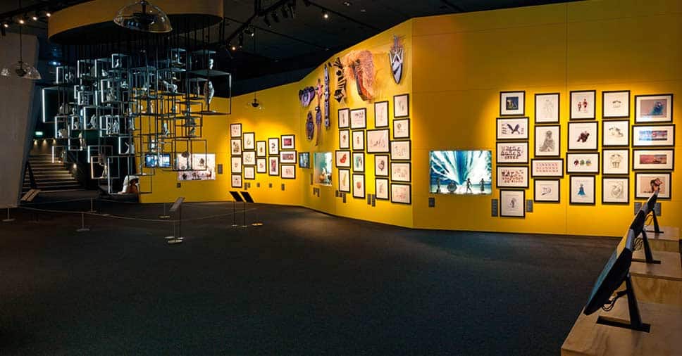 Salão da exposição da dreamworks no brasil