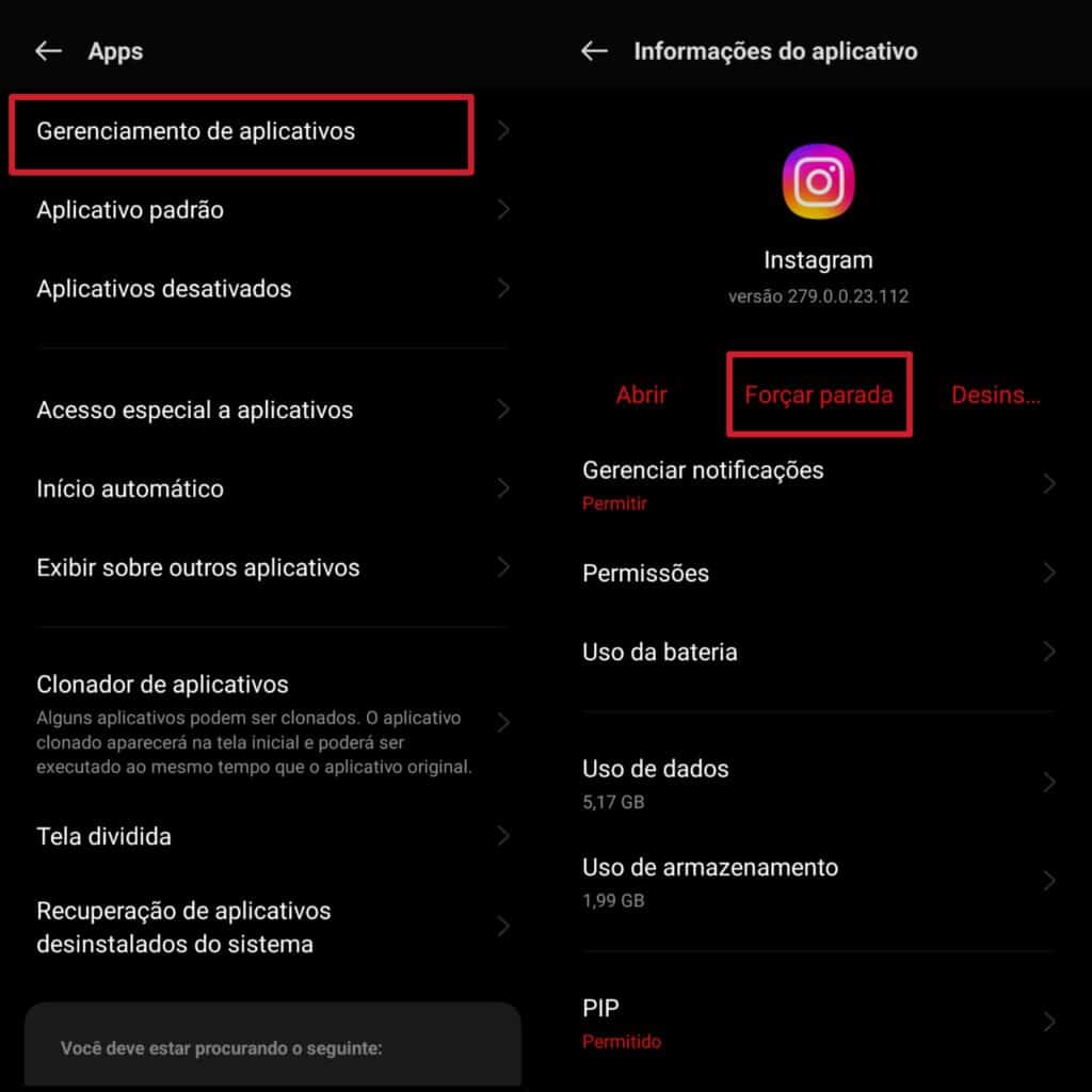 O que fazer se não consigo postar stories no instagram? Ação de força parada para resolver problema de não postar stories do instagram