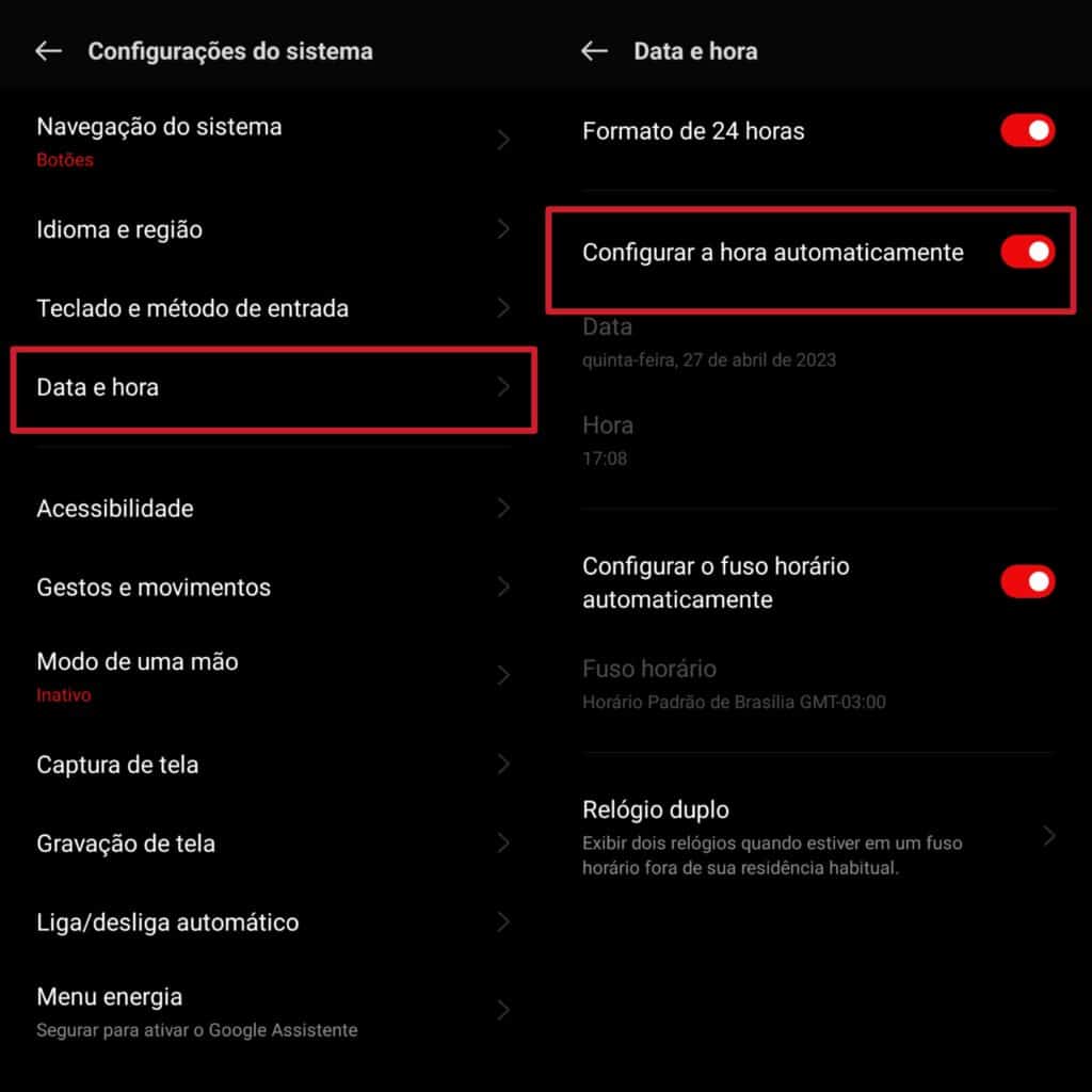 O que fazer se não consigo postar stories no instagram? Correção de data e hora de um aparelho android