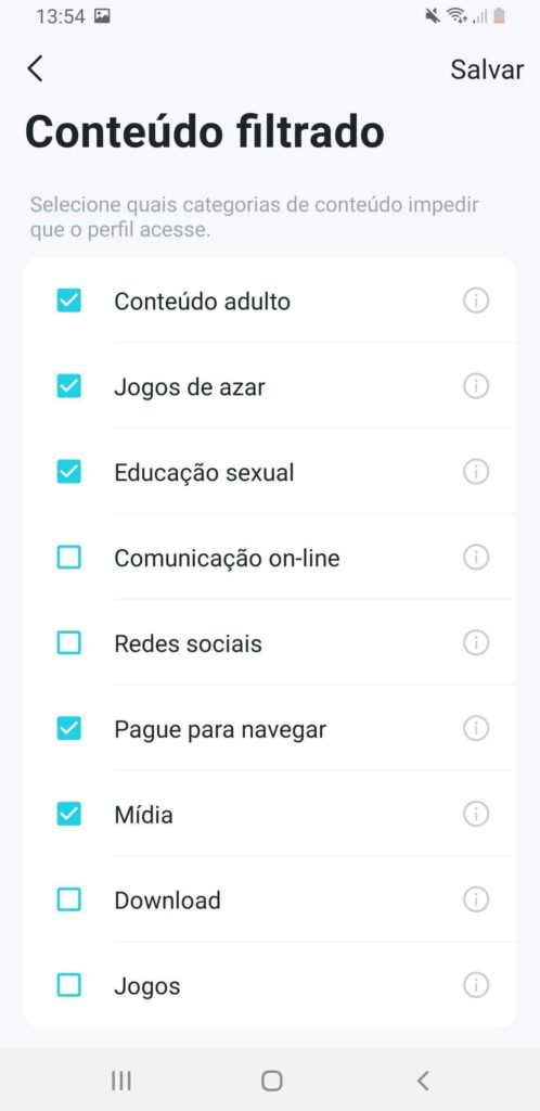 Configuração de filtro de conteúdo do roteador deco x50.