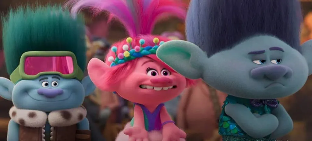 Conheça a história e os filmes da dreamworks Cena do filme trolls 3 - juntos novamente