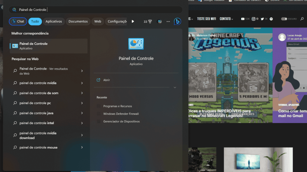 Como limpar o pc e remover aplicativos indesejados Procura pelo painel de controle no windows