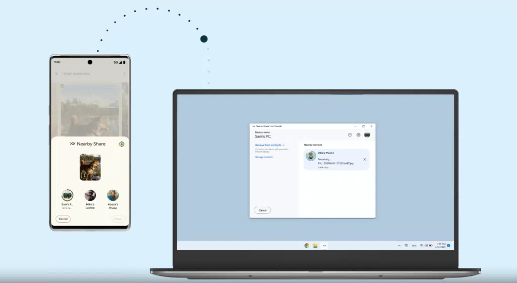 Dichtbij delen: hoe gebruik je "Android Airdrop" Gebruik de nabijgelegen deelfunctionaliteit om bestanden uit te wisselen tussen een Android-smartphone en een pc