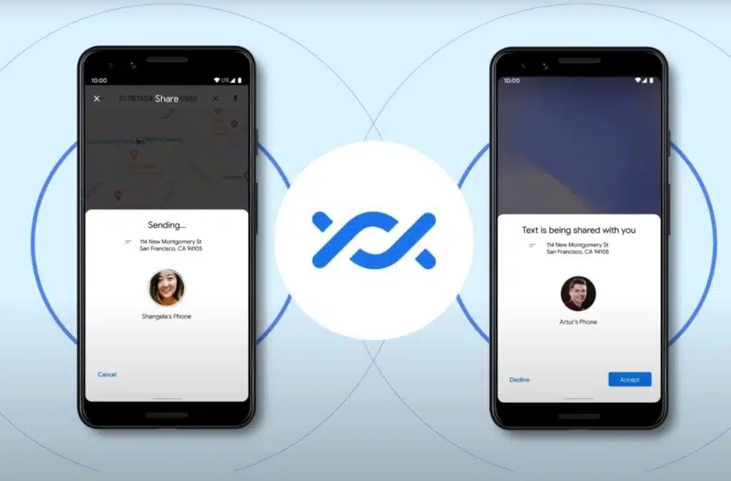 Dichtbij delen: hoe gebruik je "Android Airdrop" Voorbeeld van het gebruik van delen in de buurt tussen twee Android-apparaten