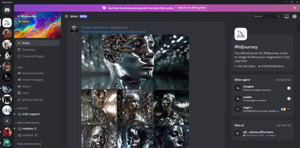 Como criar imagens fotorrealistas com ai no midjourney v5 Servidor de ai do midjourney v5
