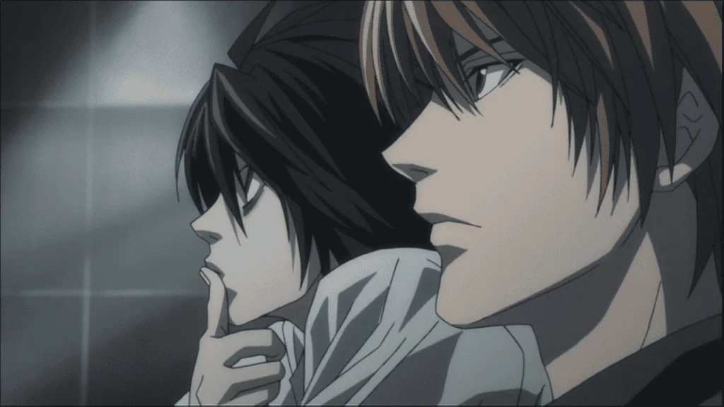 20 animes grátis na crunchyroll para assistir L e light yagami de death note
