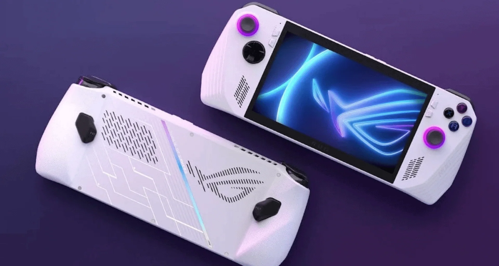Console portátil asus rog ally com design futurista e tela vibrante full hd.