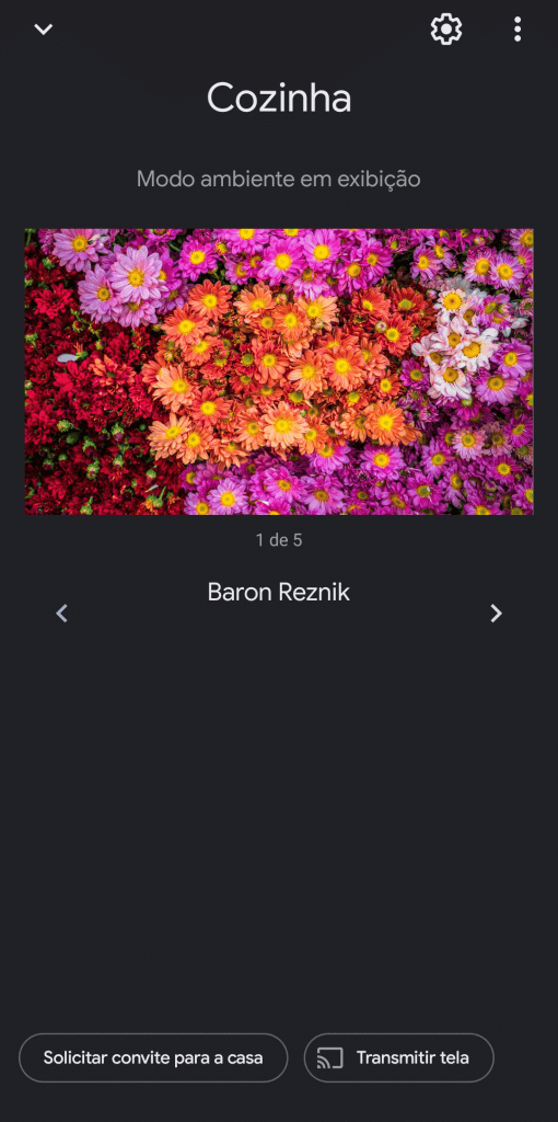 Configurações de chromecast android.